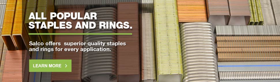 Salco staples, rings, brads, pins, and stitching wire
