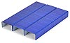 Standard office staples 1/4-inch length. Blue. Galv. 1,000/box.