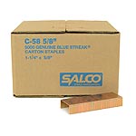 C-58 5/8" carton staples, 1-1/4 inch crown. LF, 5,000/box. Salco Brand.