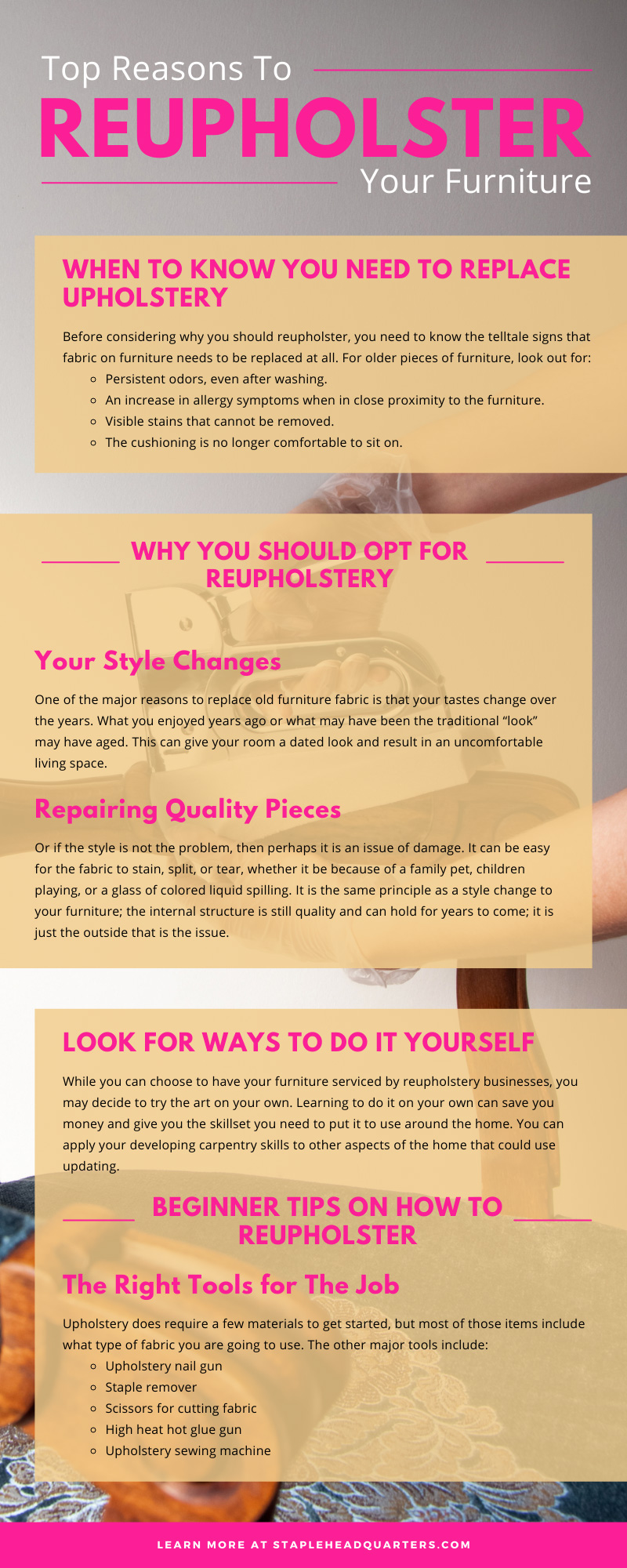 Top Reasons To Reupholster Your Furniture